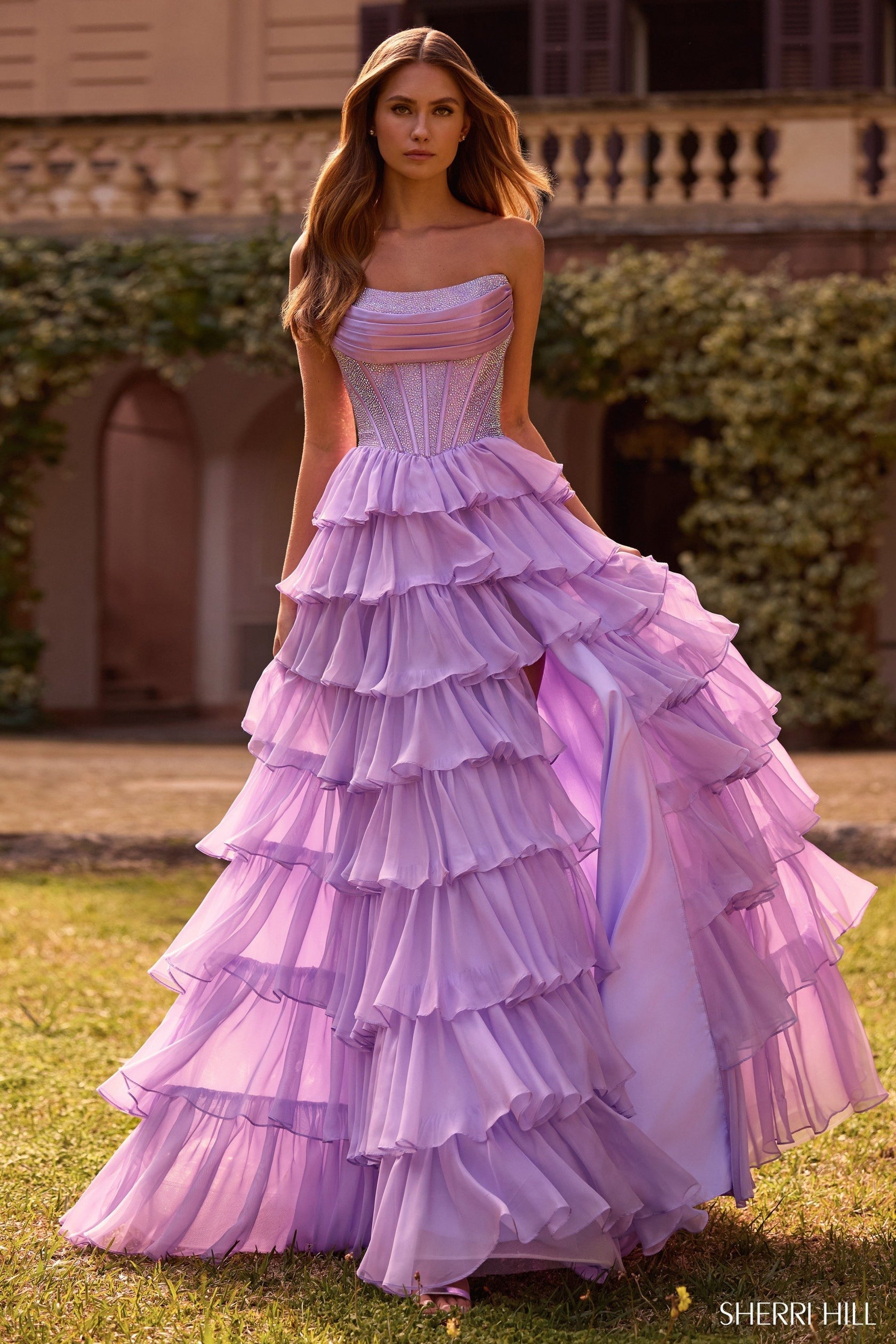 sherri hill purple butterfly dress Sherri Hill 57025 4 / Lilac