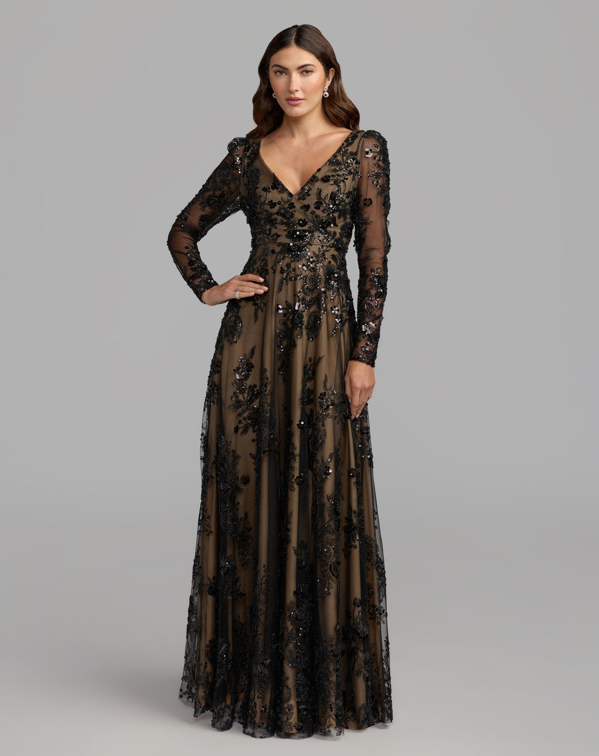Mac Duggal 68908 - Black Nude