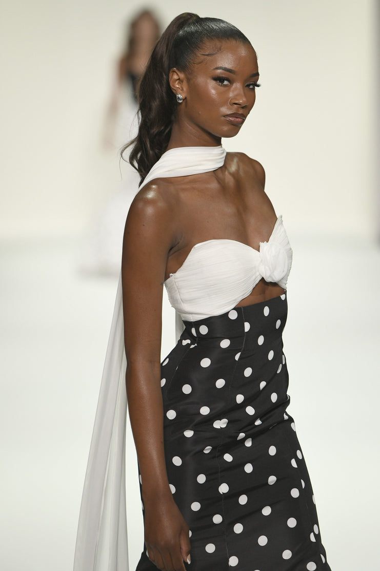 sherri hill pink polka dot dress Spotted on the runway, These @sherrihill polka-dot showstoppers made their debut at New York Fashion Week and now you can find these stunning Sherri Hill looks today at Terry Costa. #NYFW