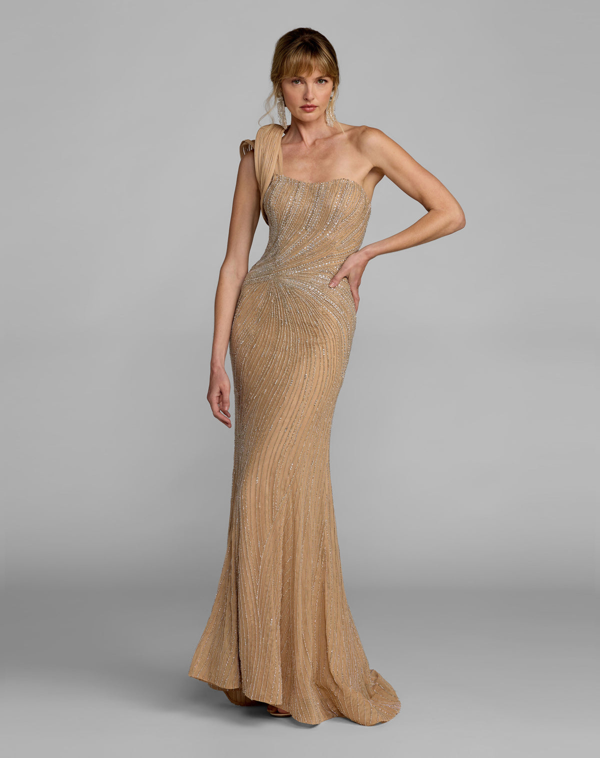 Mac Duggal 86010 - Nude Silver