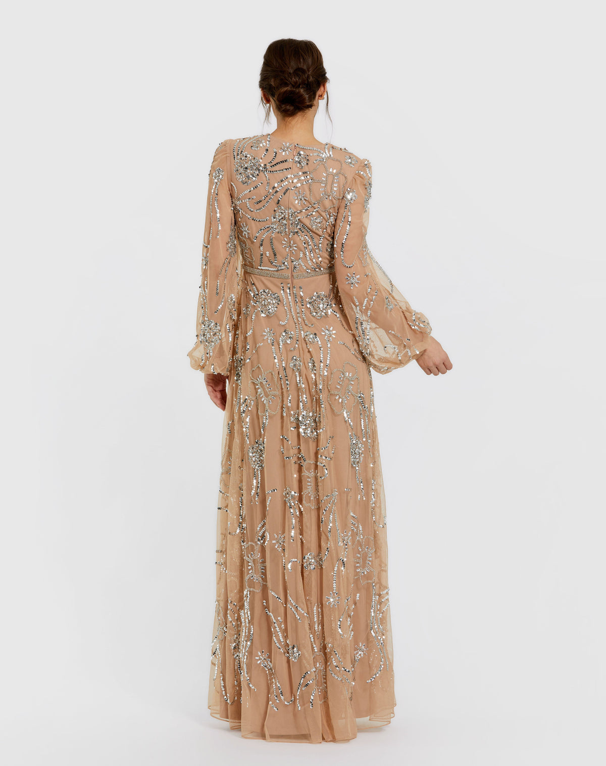 Mac Duggal 94072 - Nude Silver