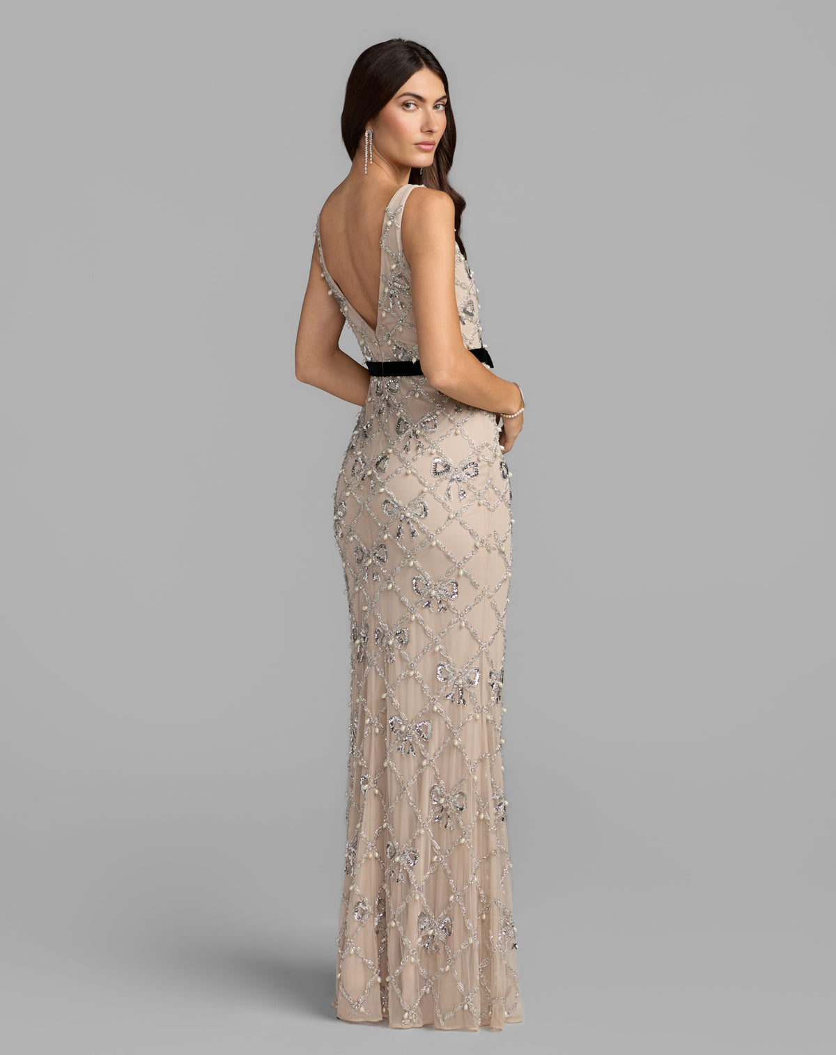 Mac Duggal 94390 - Nude Silver