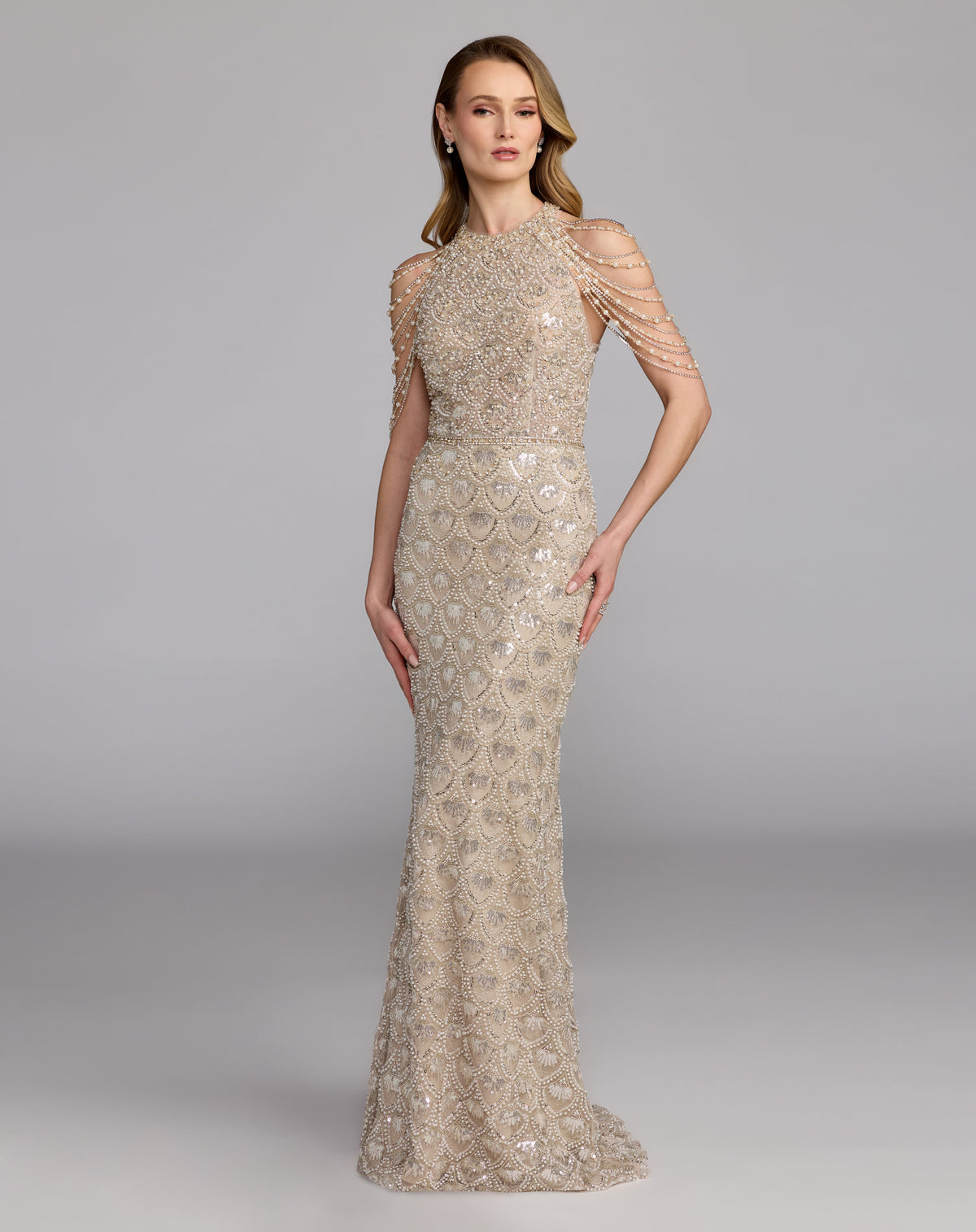 Mac Duggal 9921322P - Cream Nude