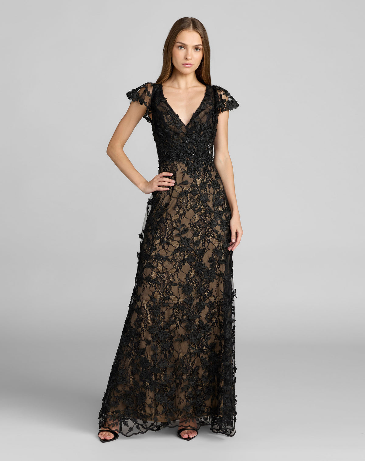 Mac Duggal 9968192P - Black Nude