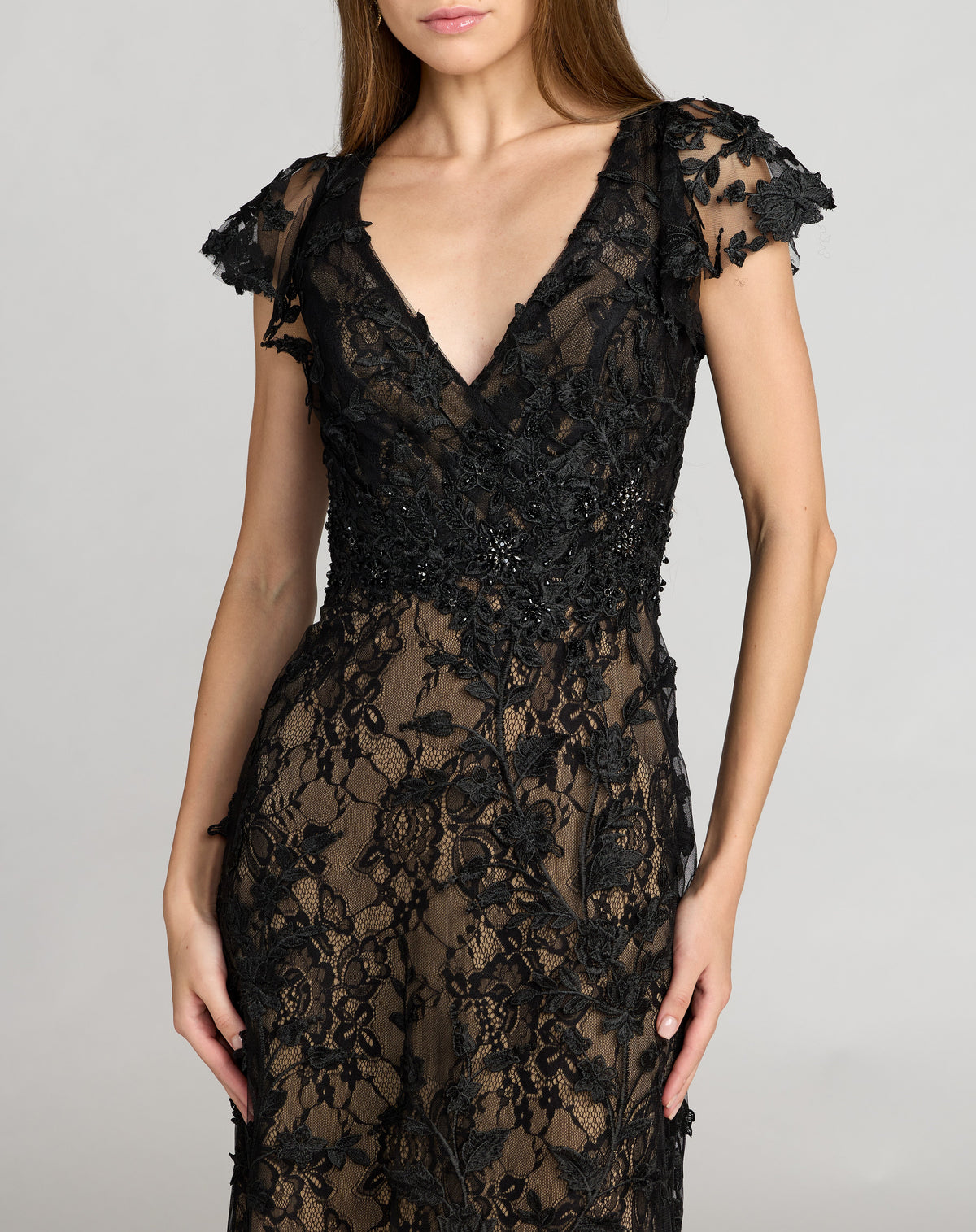 Mac Duggal 9968192P - Black Nude