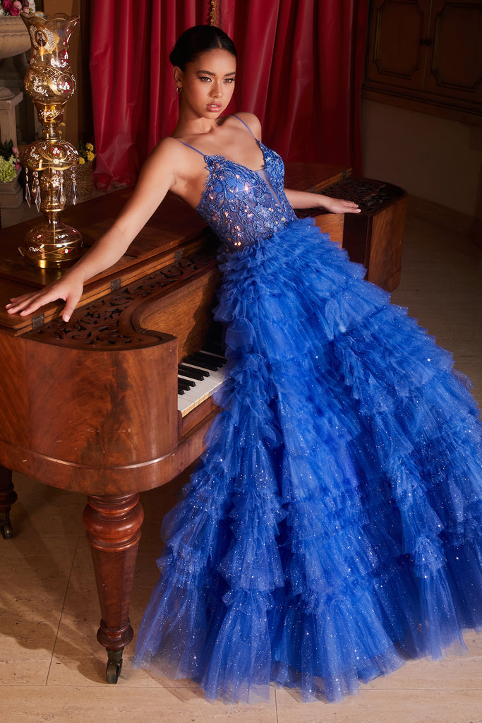 Princess Corset Ruffle Tulle Ball Dress