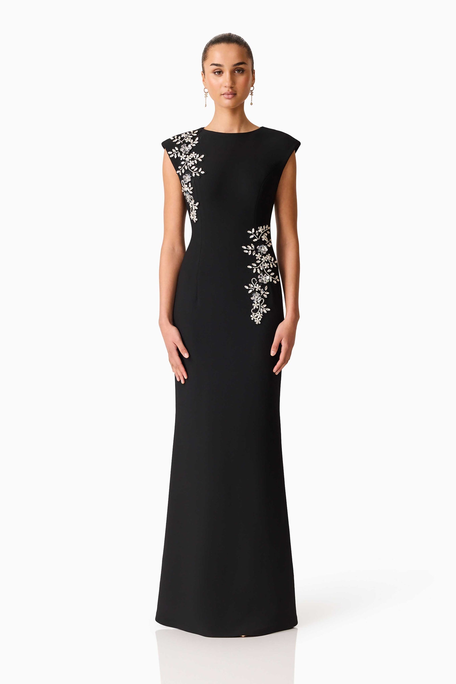 Elliatt Veda Boatneck Sequin Gown