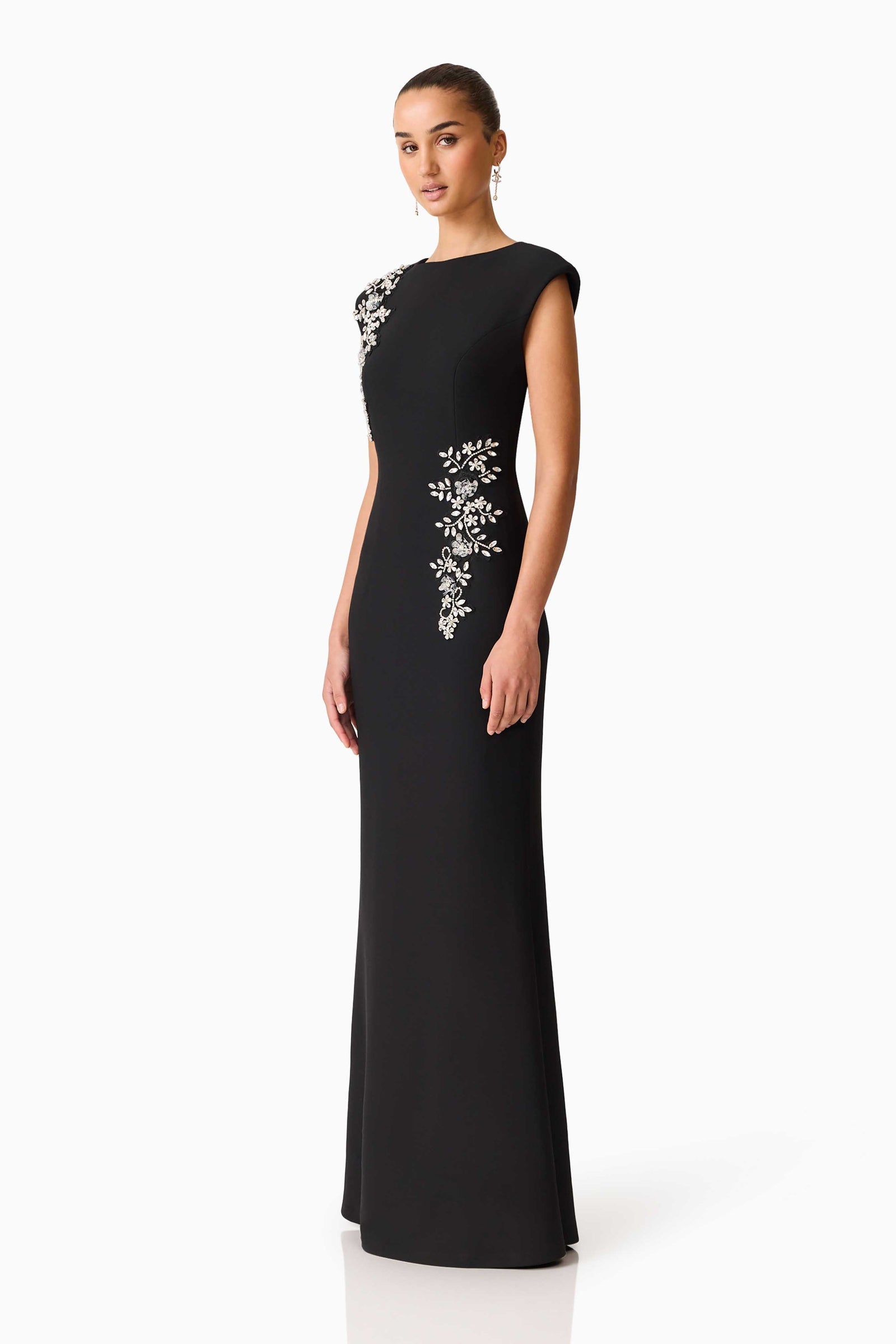 Elliatt Veda Boatneck Sequin Gown