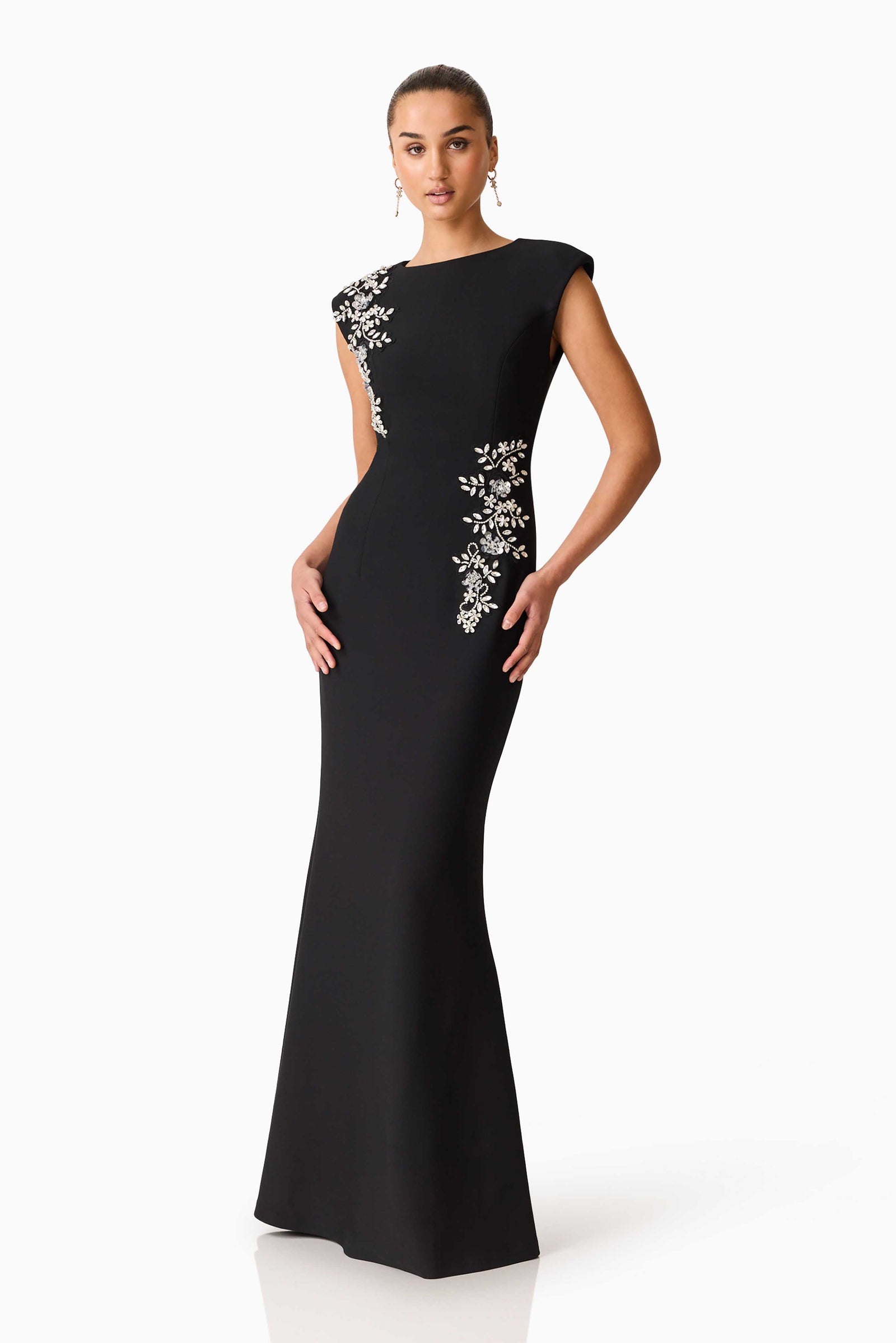 Elliatt Veda Boatneck Sequin Gown