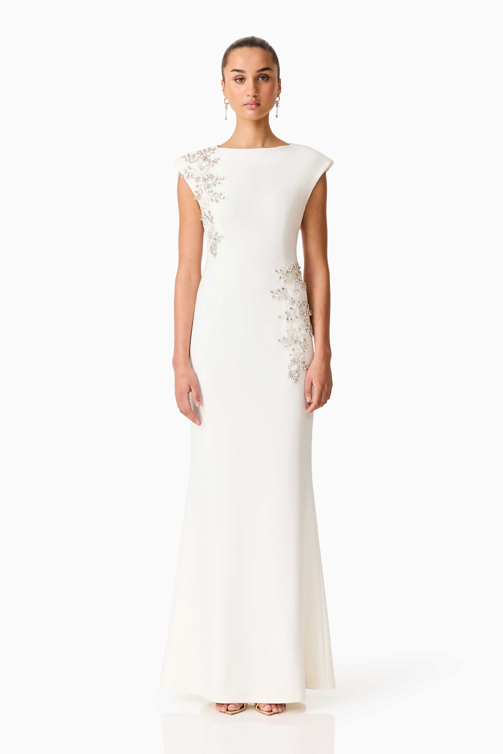 Elliatt Veda Boatneck Sequin Gown
