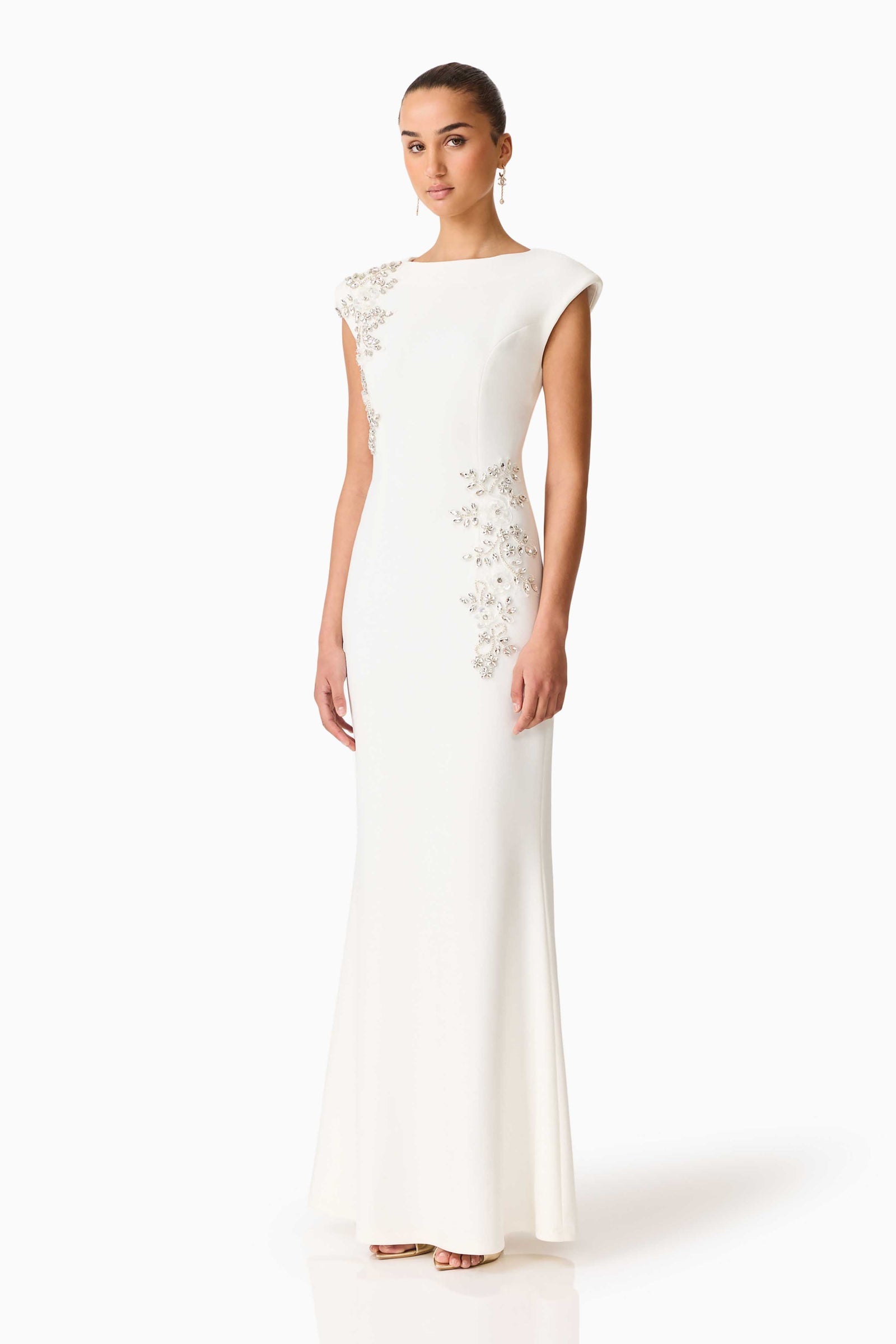 Elliatt Veda Boatneck Sequin Gown