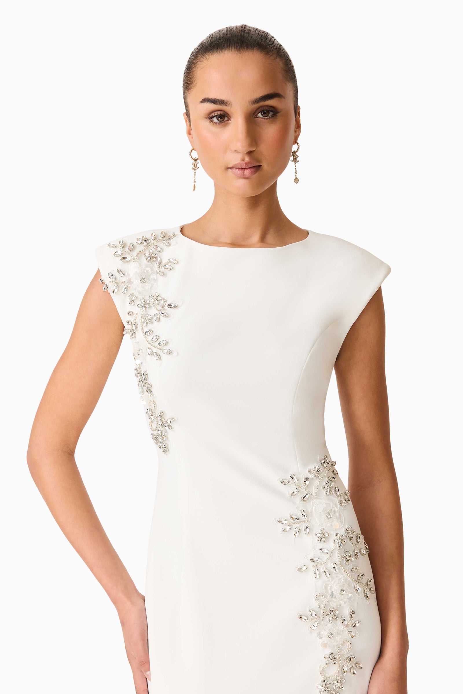 Elliatt Veda Boatneck Sequin Gown