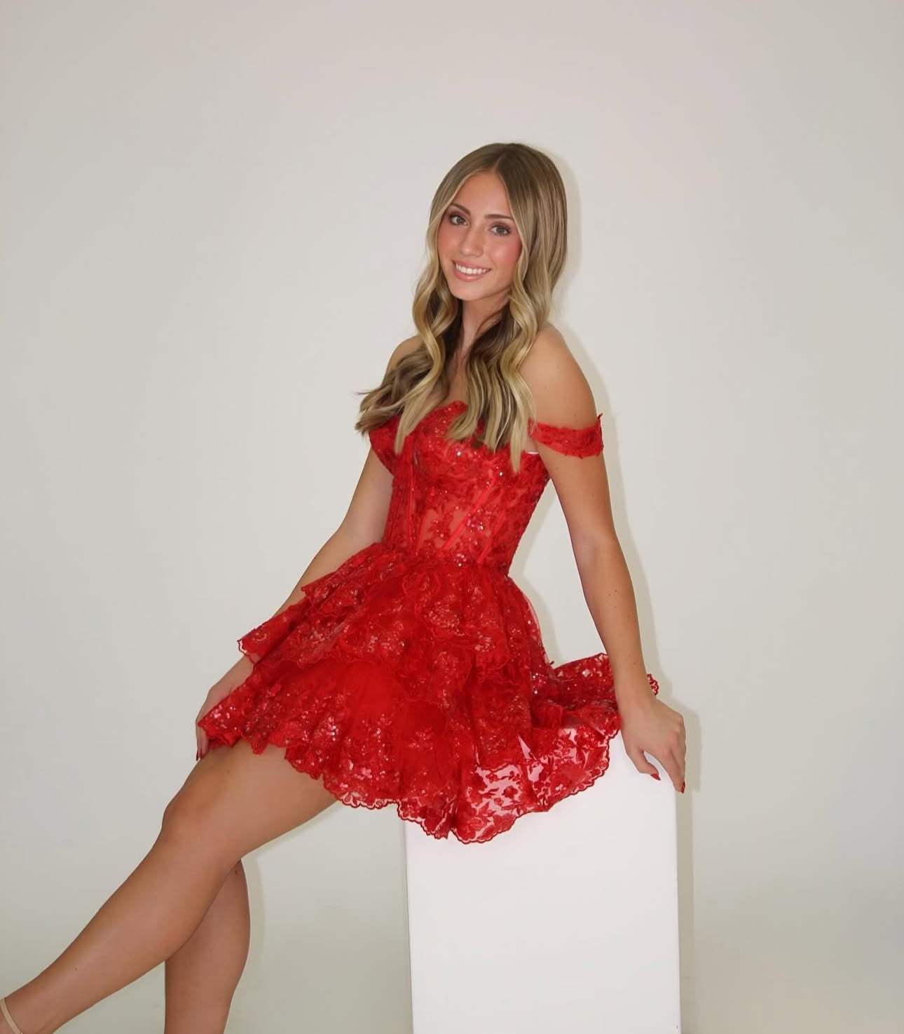 sherri hill sequin ruffle homecoming dress 55785 Sherri Hill 57785