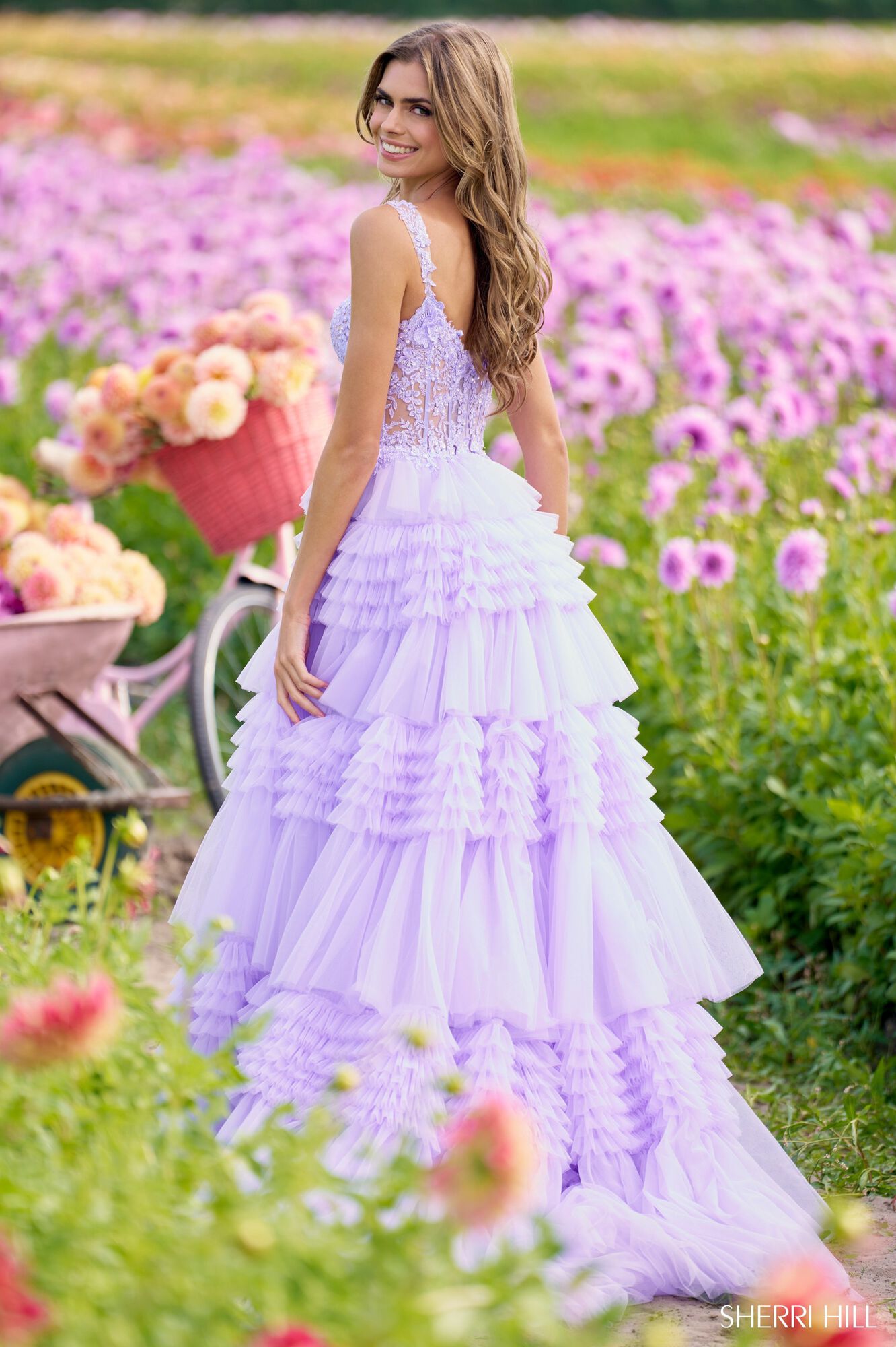 こんぐ様　メゾピアノ　セットアップ　140 ユニコーン ピンク　パープル　フリル Sherri Hill 56019 – Mia Bella The Label