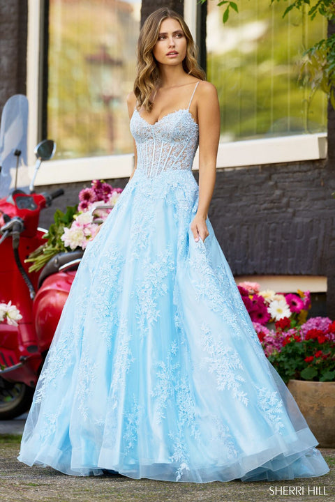 light blue sherri hill dress 56211 6 / Lilac Color:Turquoise Blue fall workwear Sherri Hill style 55964 KeirasHomeCollective on LTK