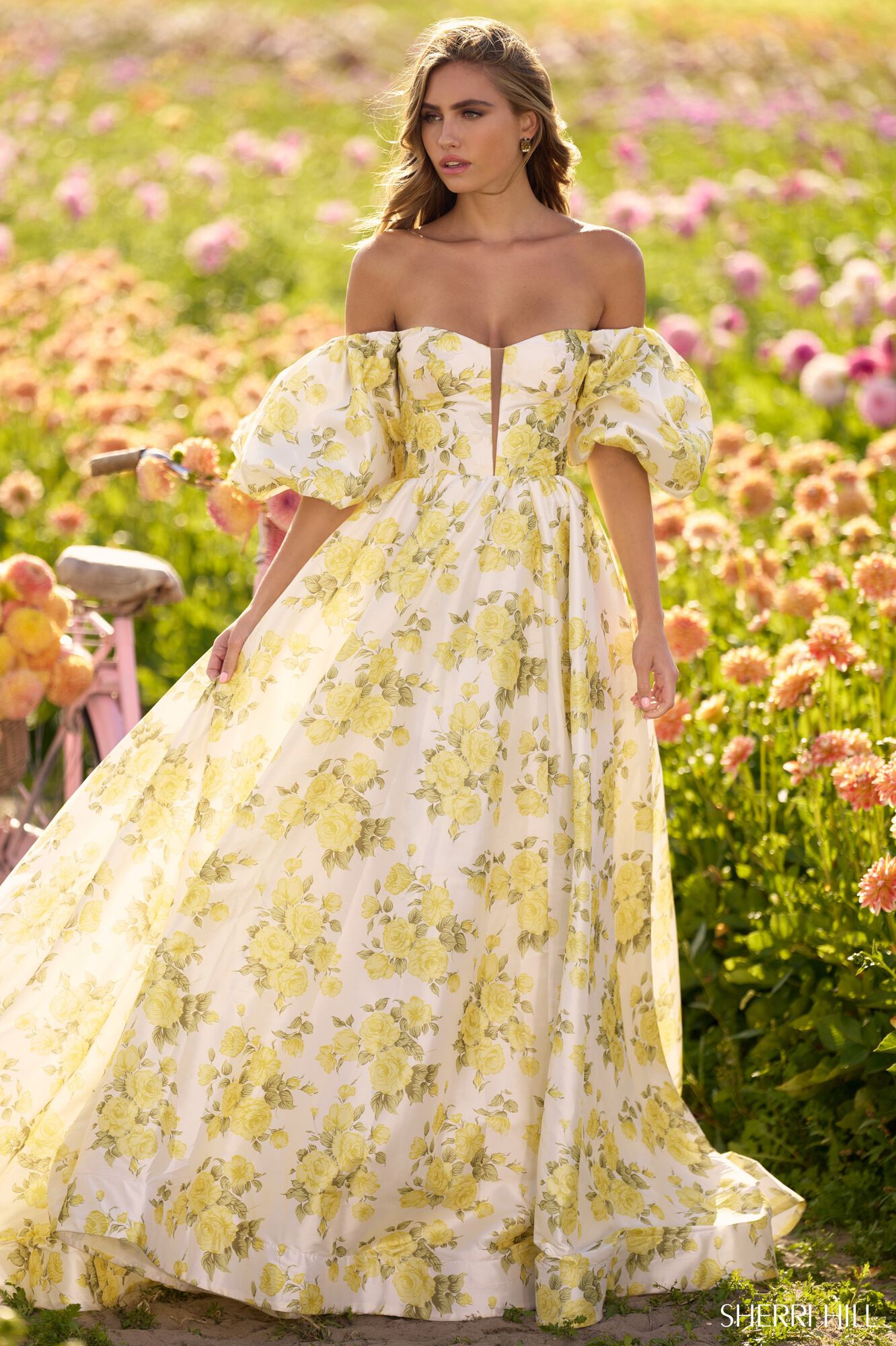 トップス house on the hill Yellow flower 80cm Sherri Hill 56379 – Mia Bella The Label