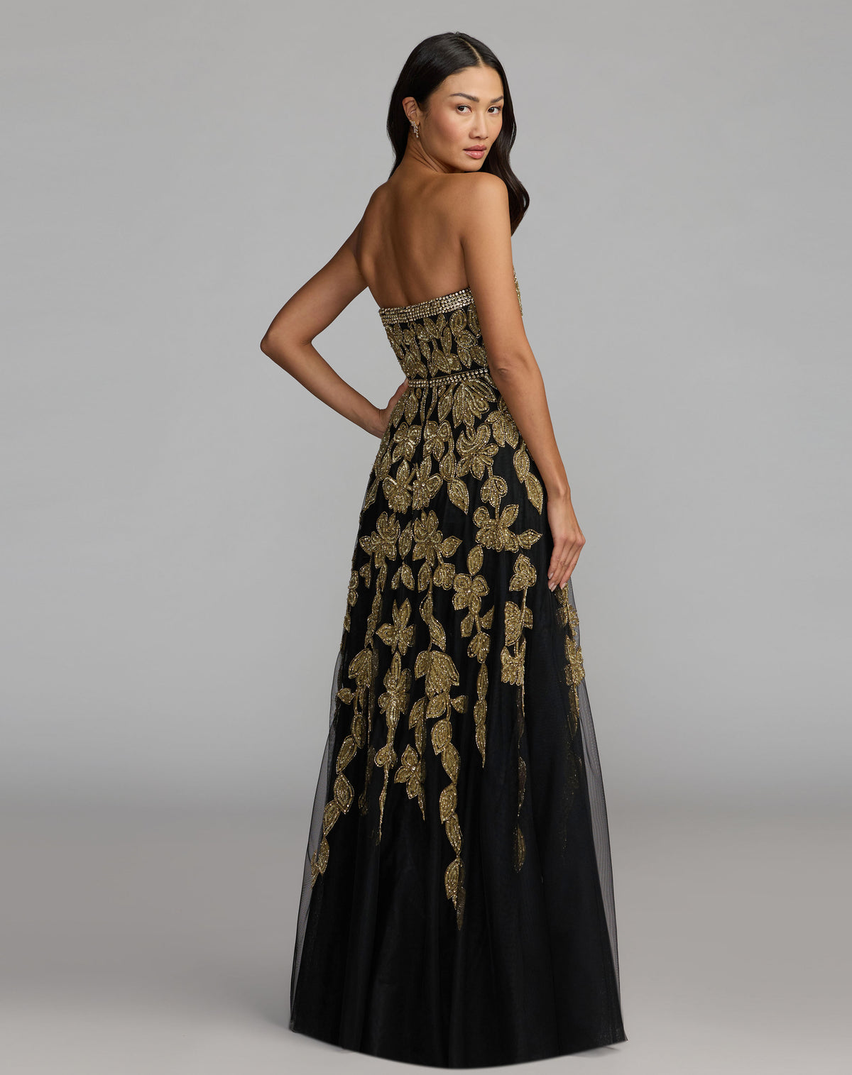 Mac Duggal 10274 Black Gold back