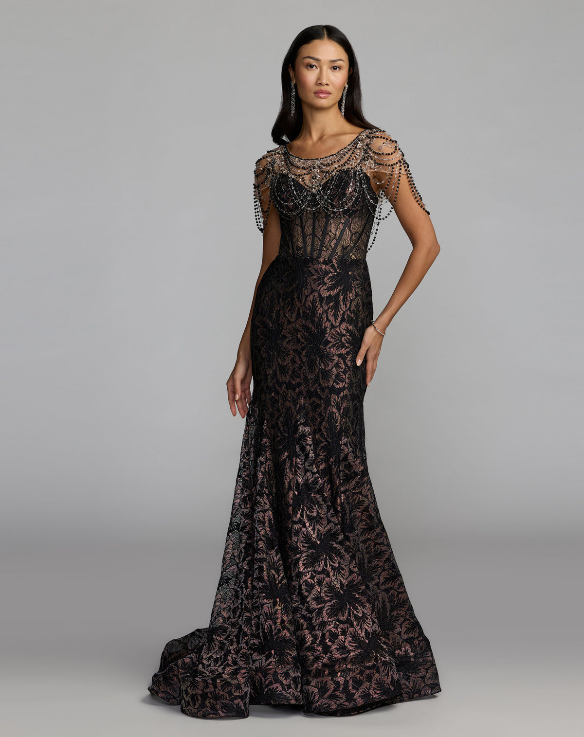Mac Duggal 79471 Black front