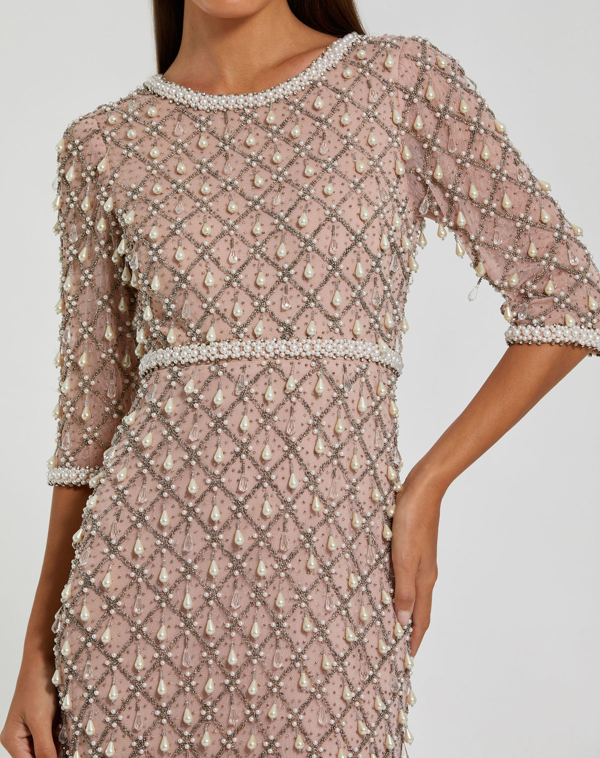 Mac Duggal 10099 Light Rose close-up