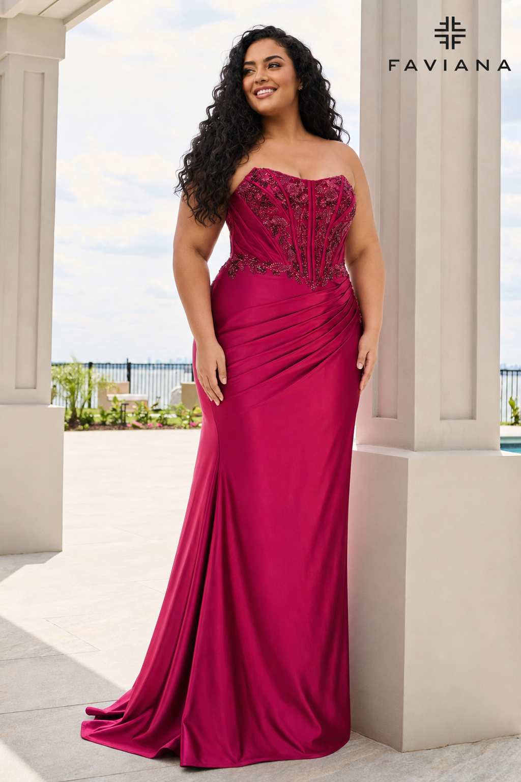 Faviana 11606 Cherry Front (Plus Size)