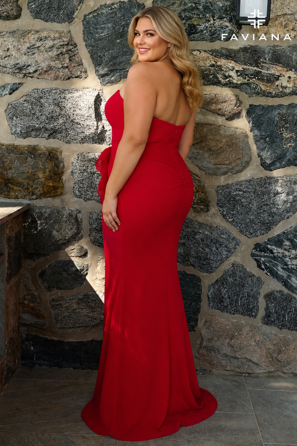 Faviana 11673 Red Back (Plus Size)