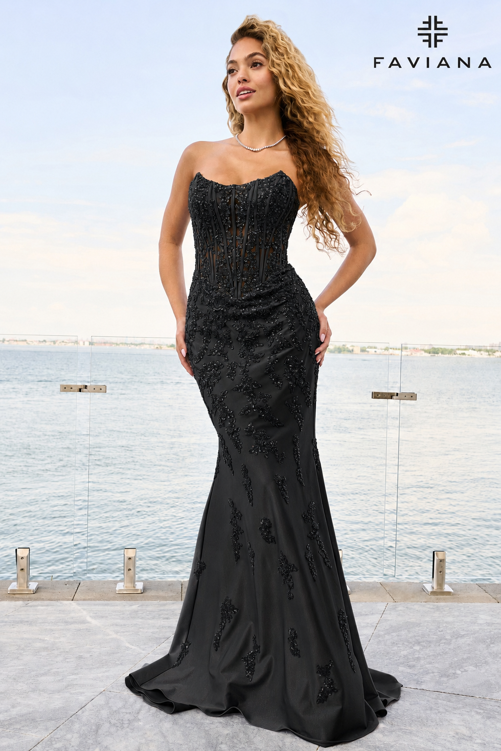 Faviana 11600 Black Front