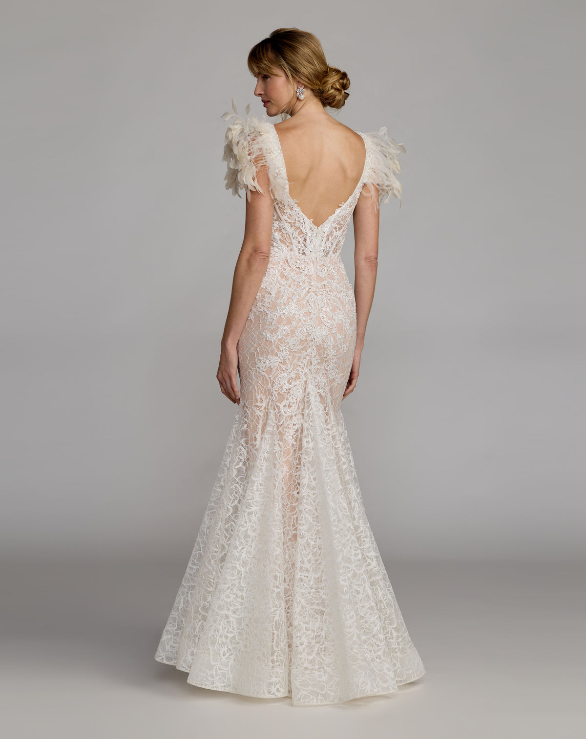 Mac Duggal 79453 Ivory Nude back