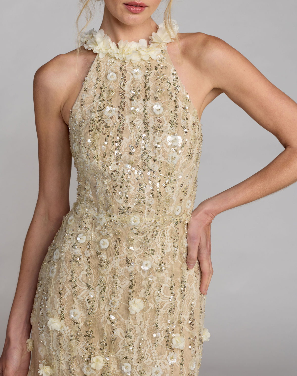 Mac Duggal 69189 Butter close-up