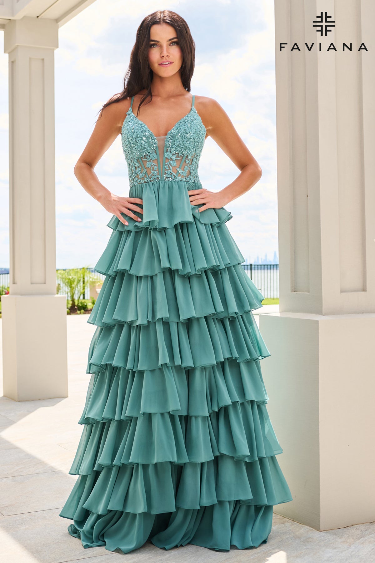 Faviana 11603 Dark Pacific Blue Front 3
