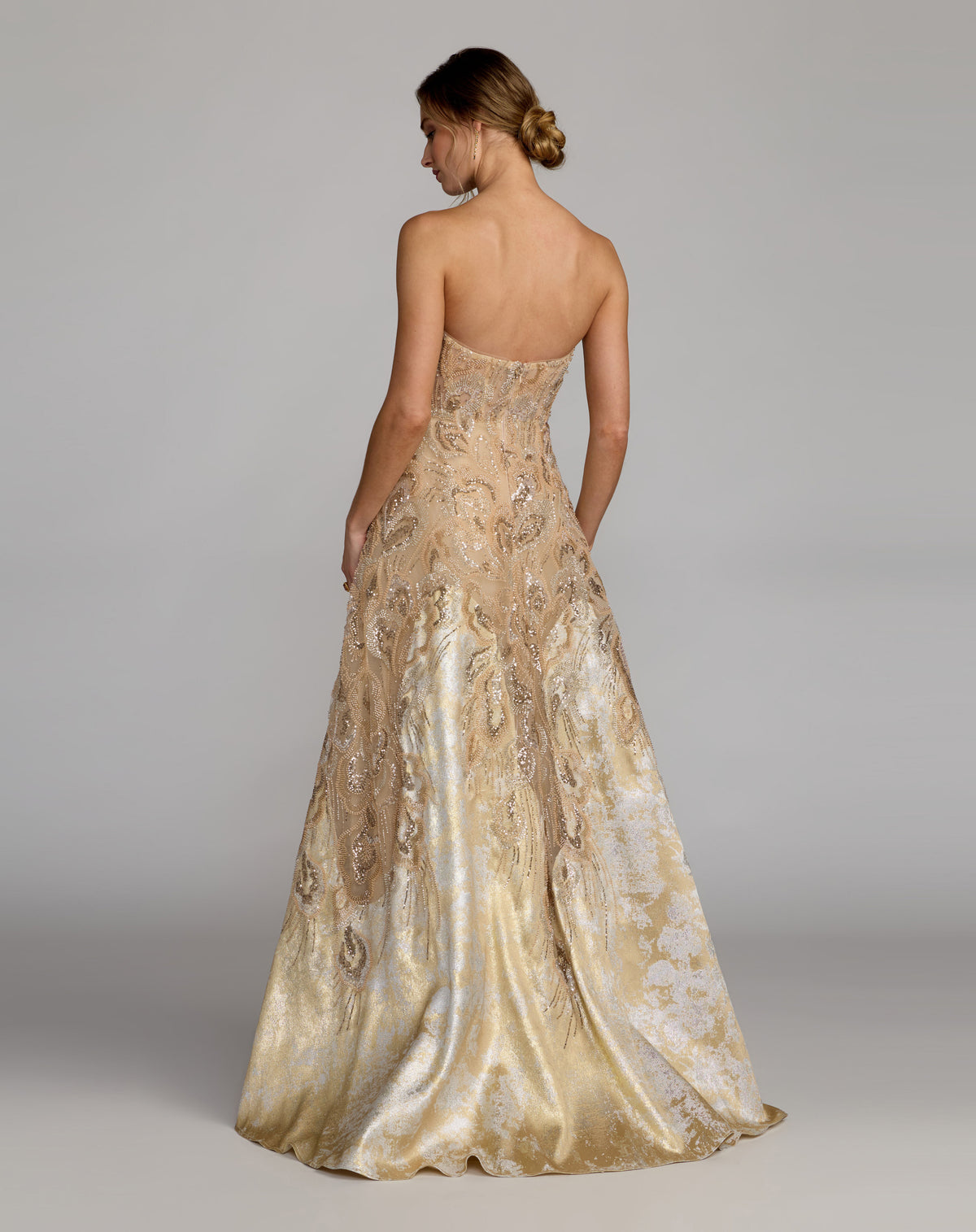 Mac Duggal 21305 Champagne back