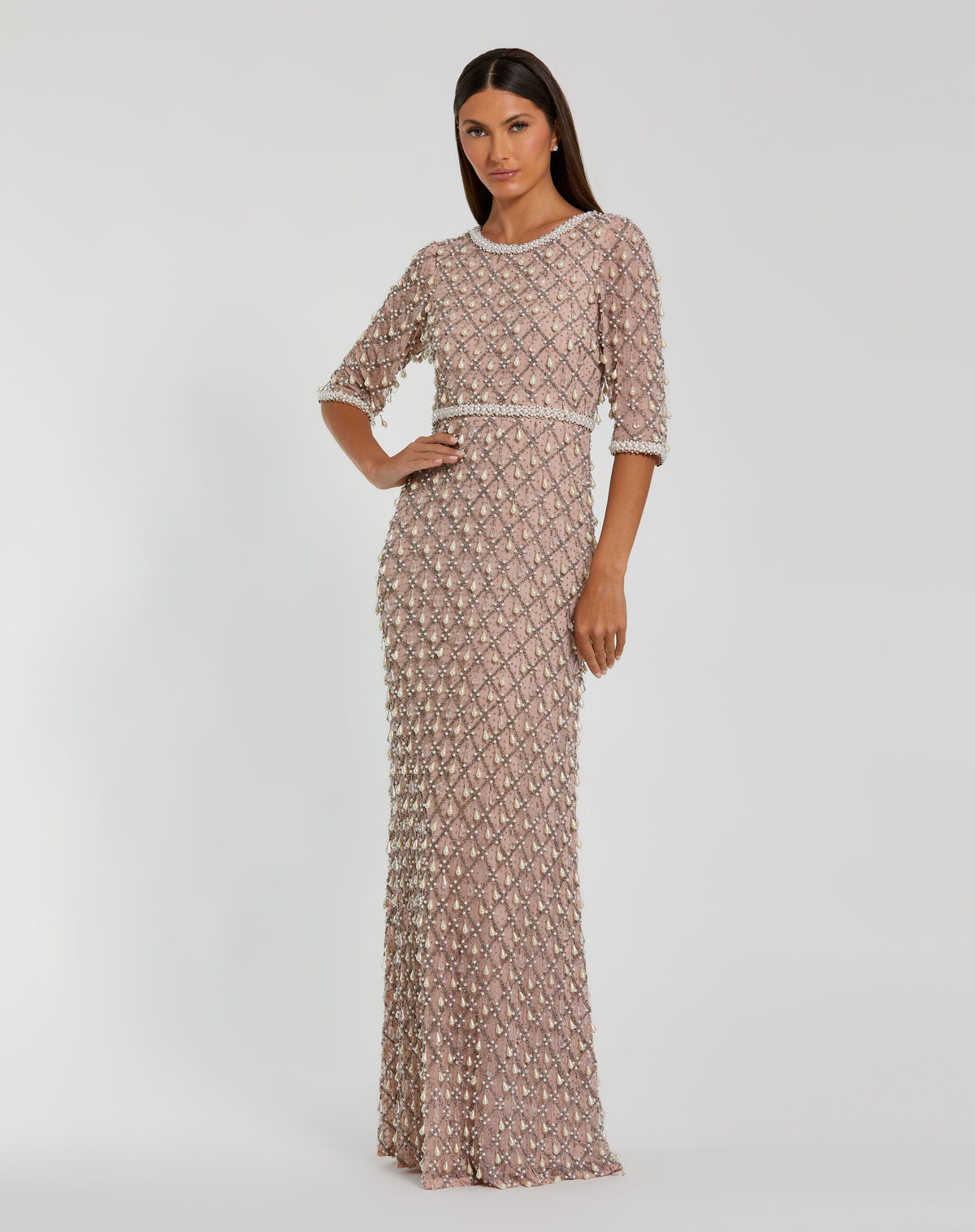 Mac Duggal 10099 Light Rose front