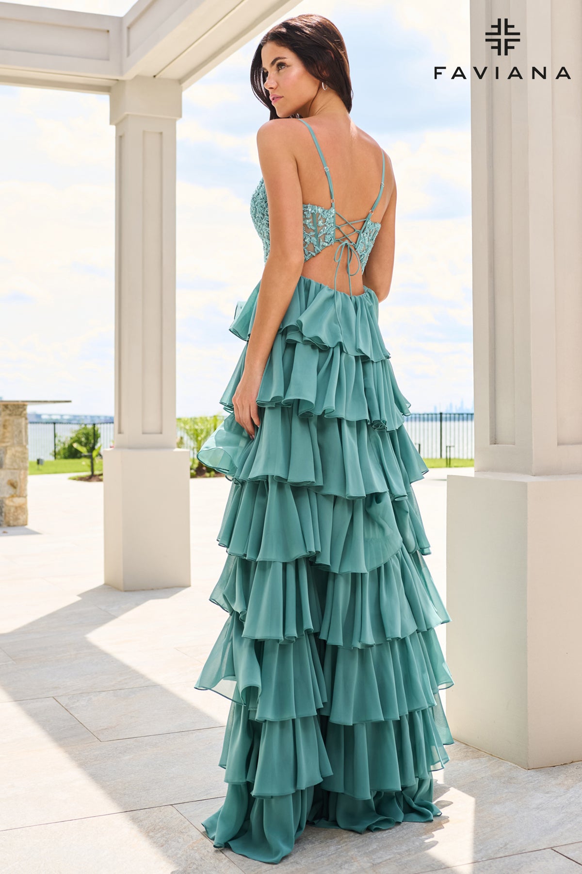 Faviana 11603 Dark Pacific Blue Back 1