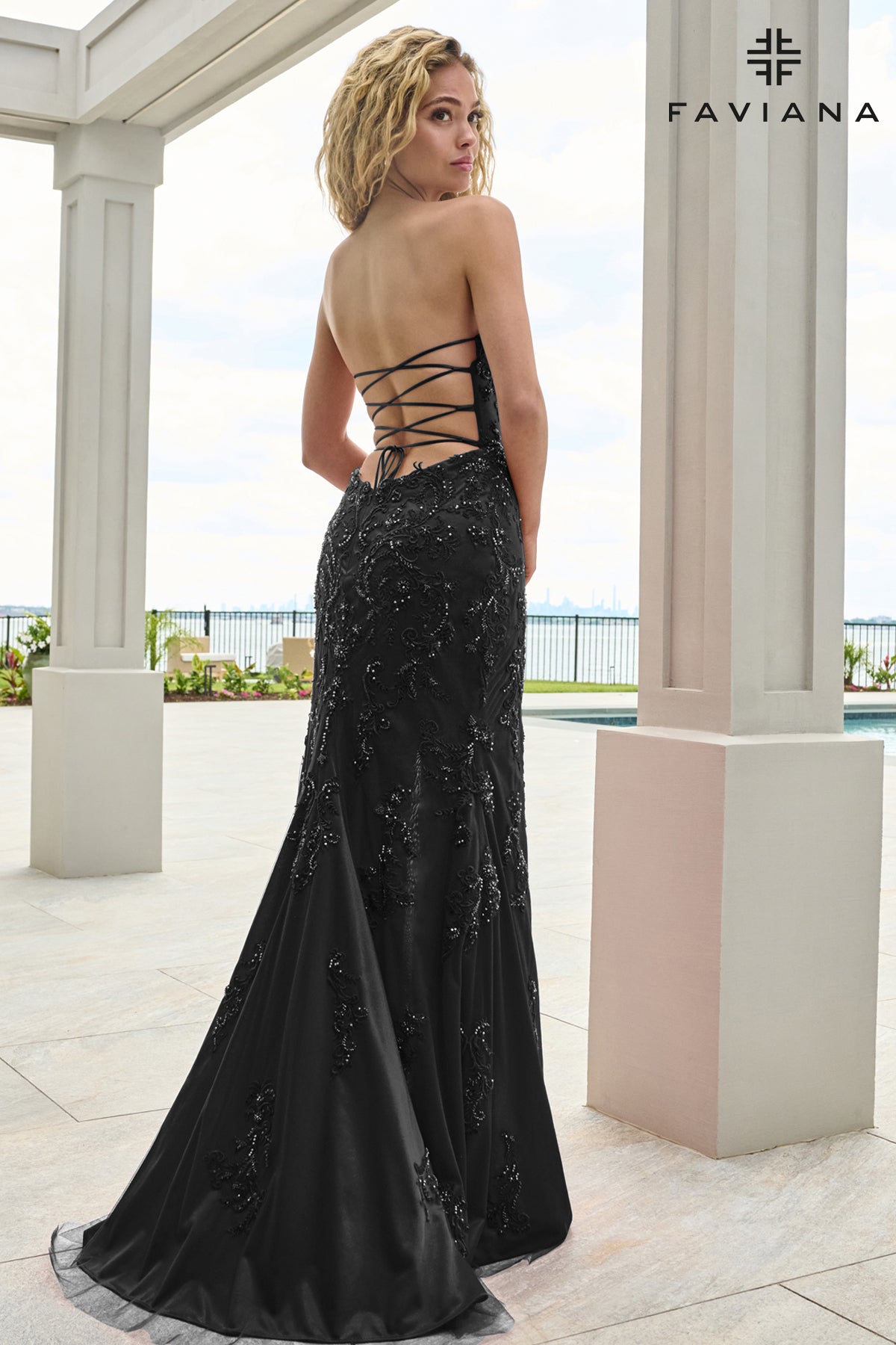 Faviana 11654 Black Back 1