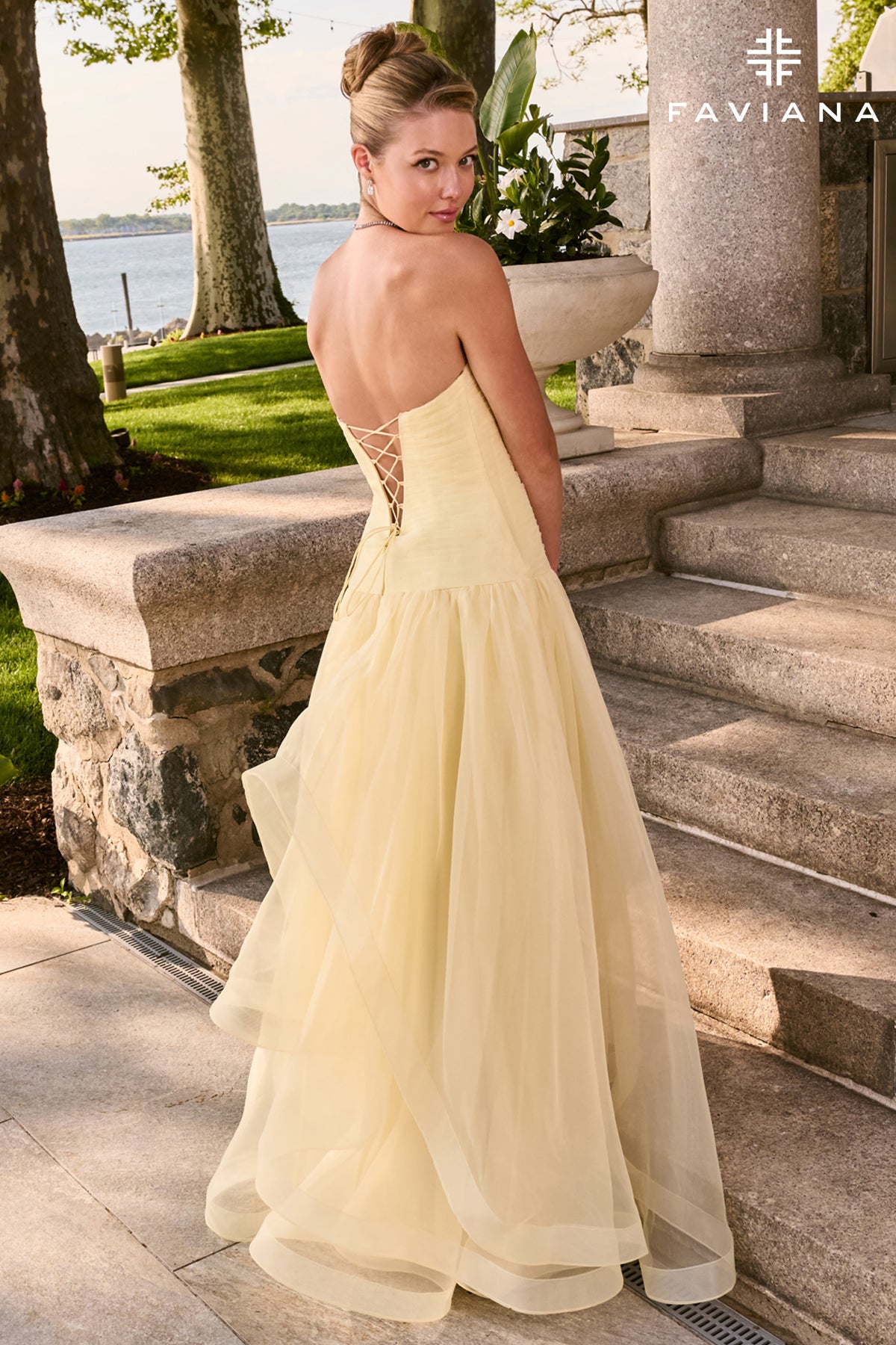 Faviana 11668 Butter Yellow Back