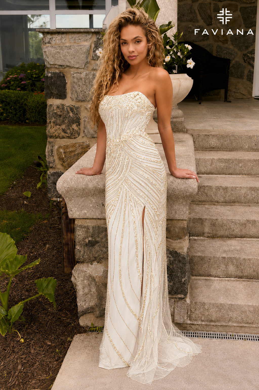 Faviana 11615 Ivory Gold Front
