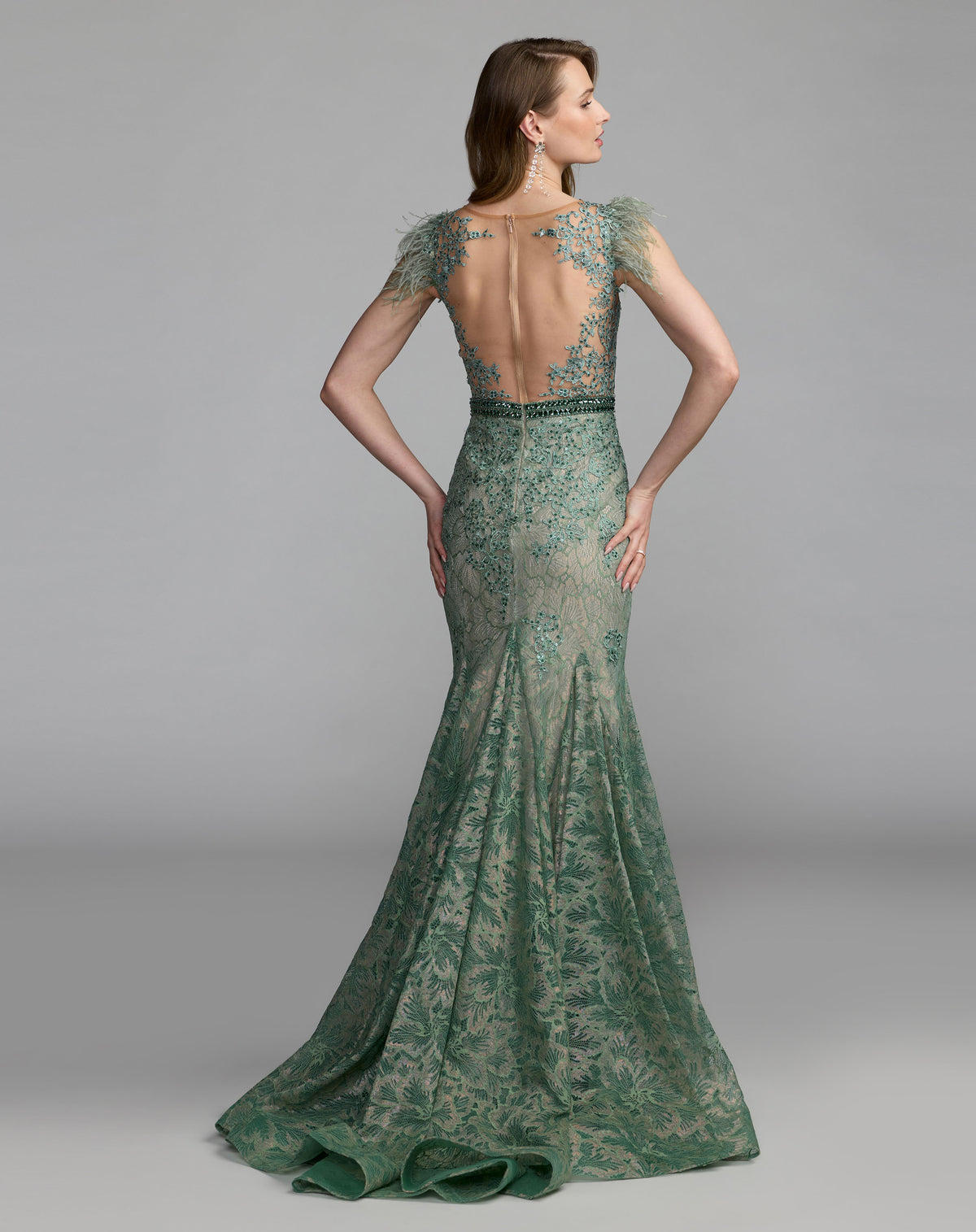 Mac Duggal 79230 Sage back