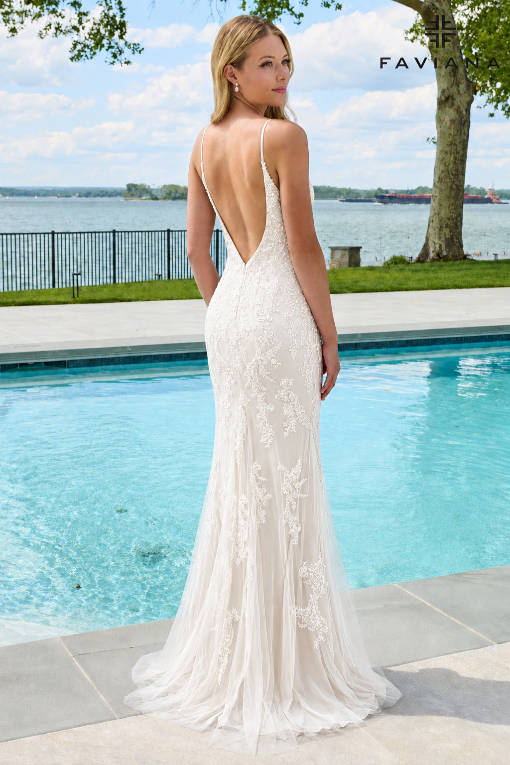 Faviana 11678 Ivory Back