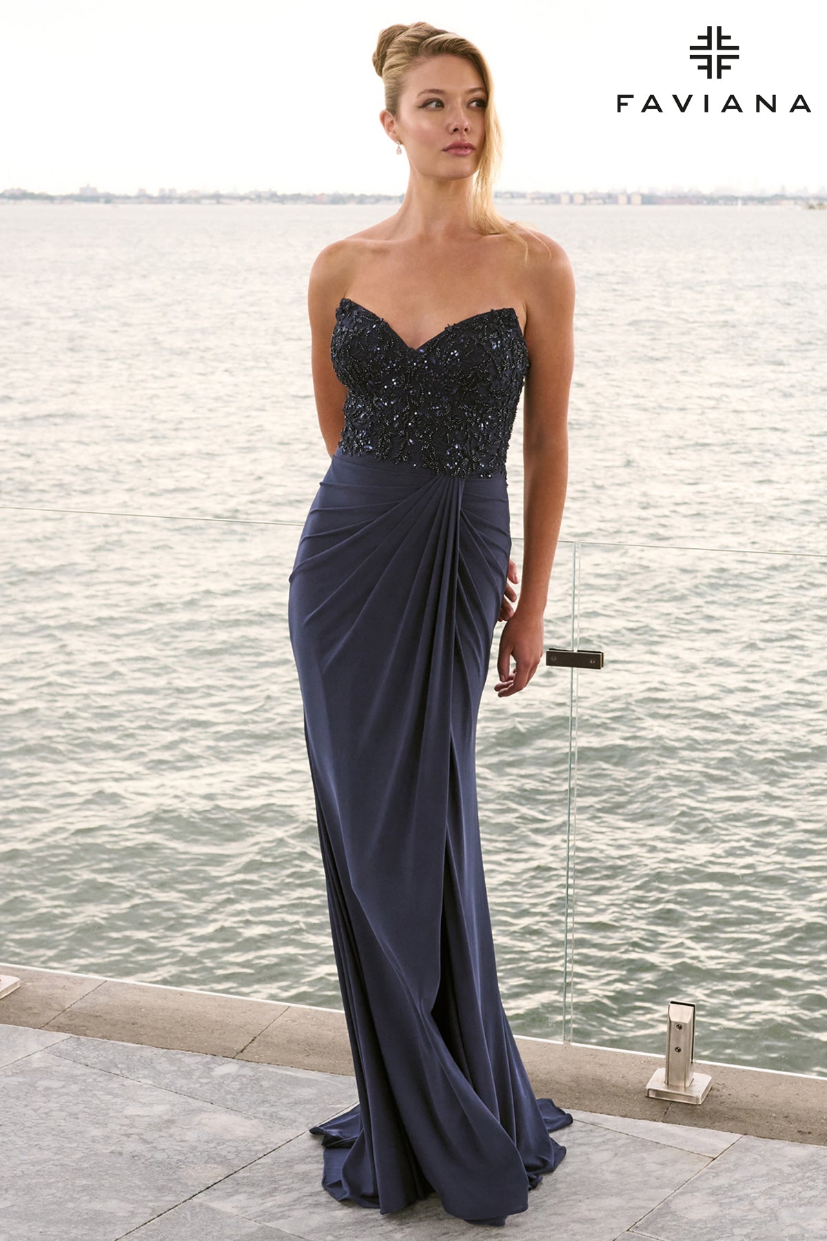 Faviana 11636 Navy Front 2