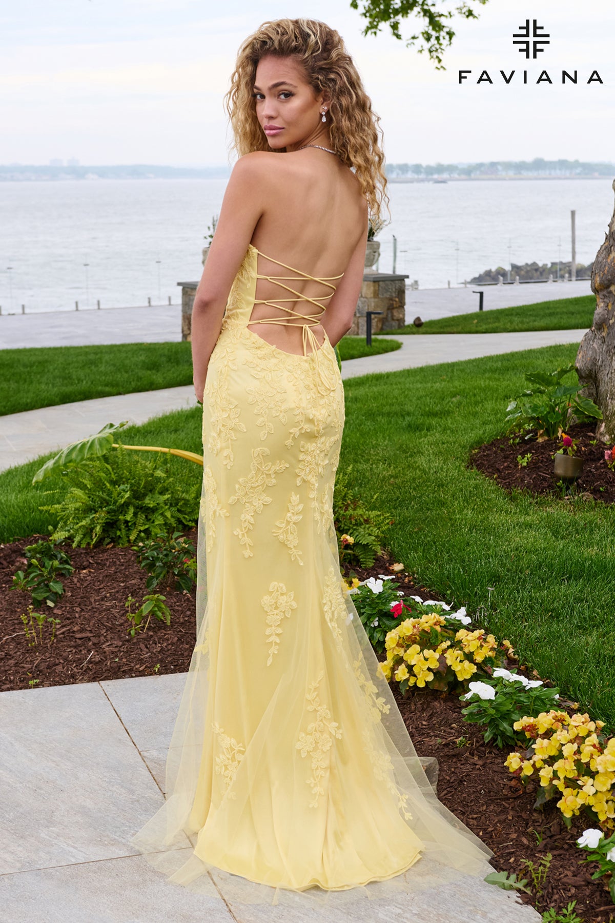 Faviana 11627 Light Yellow Back 2