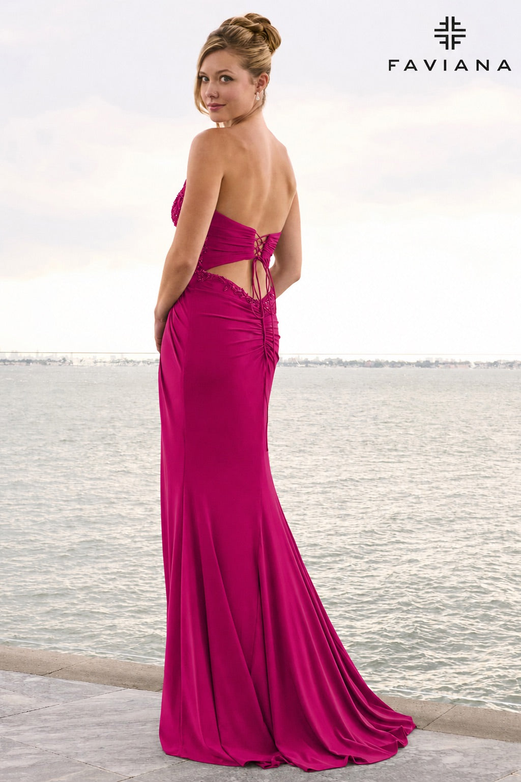 Faviana 11636 Bright Raspberry Back