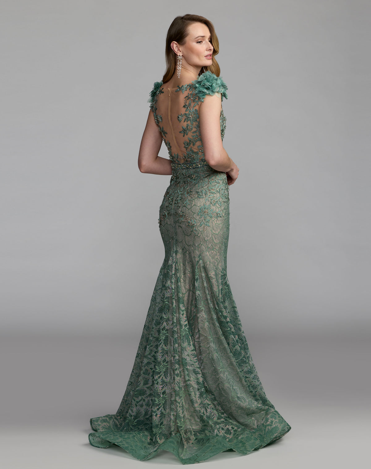 Mac Duggal 79368 Sage back