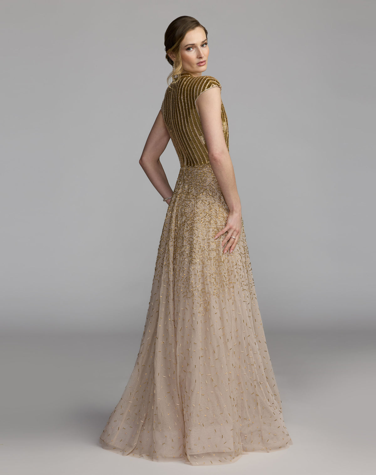 Mac Duggal 94386 Gold back