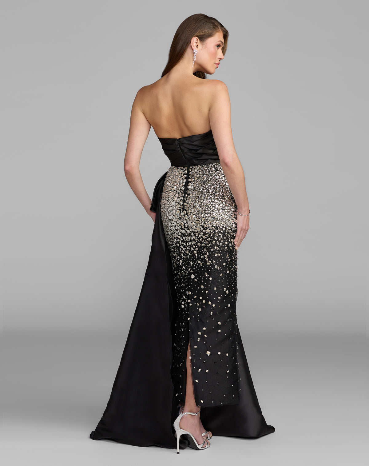 Mac Duggal 77105 Black Silver back