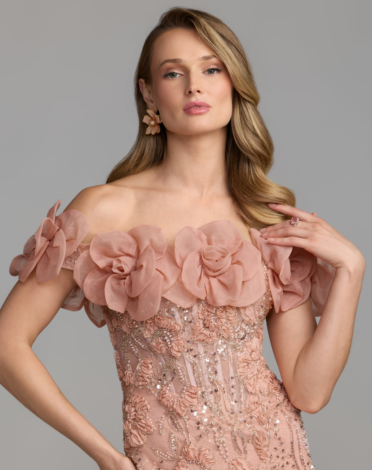Mac Duggal 21272 Blush close-up
