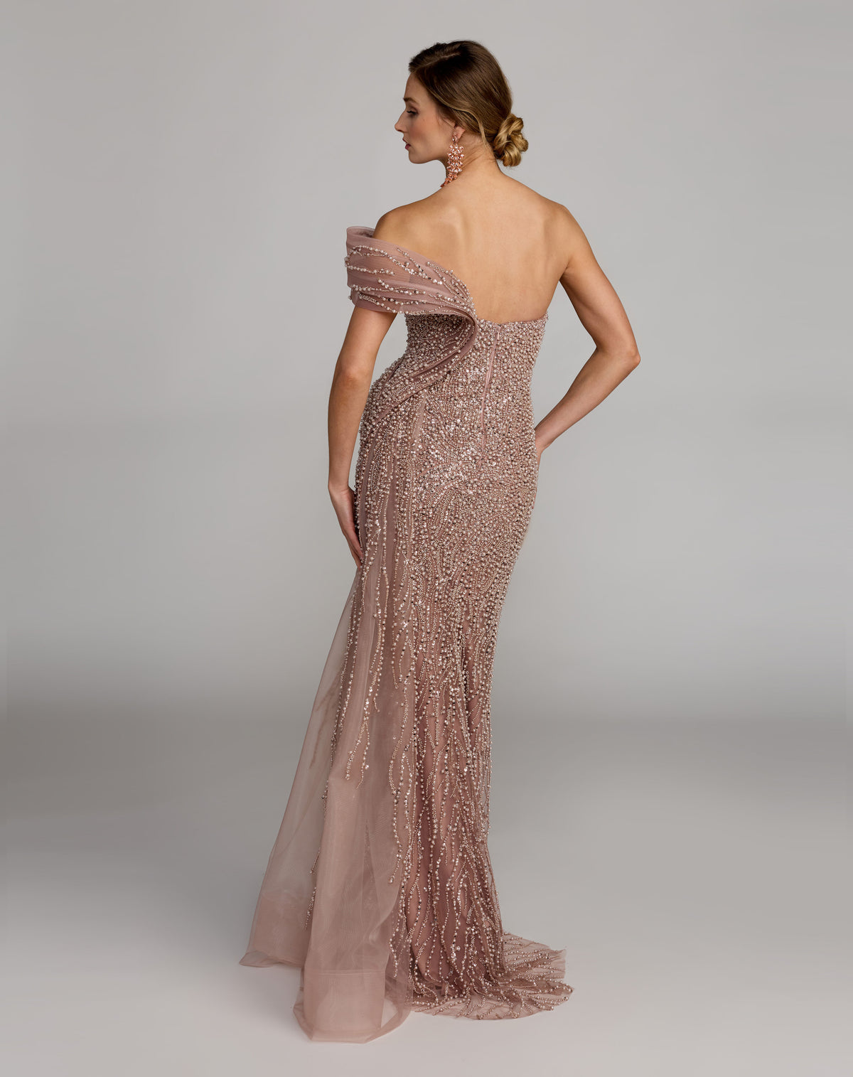 Mac Duggal 21273 Taupe back