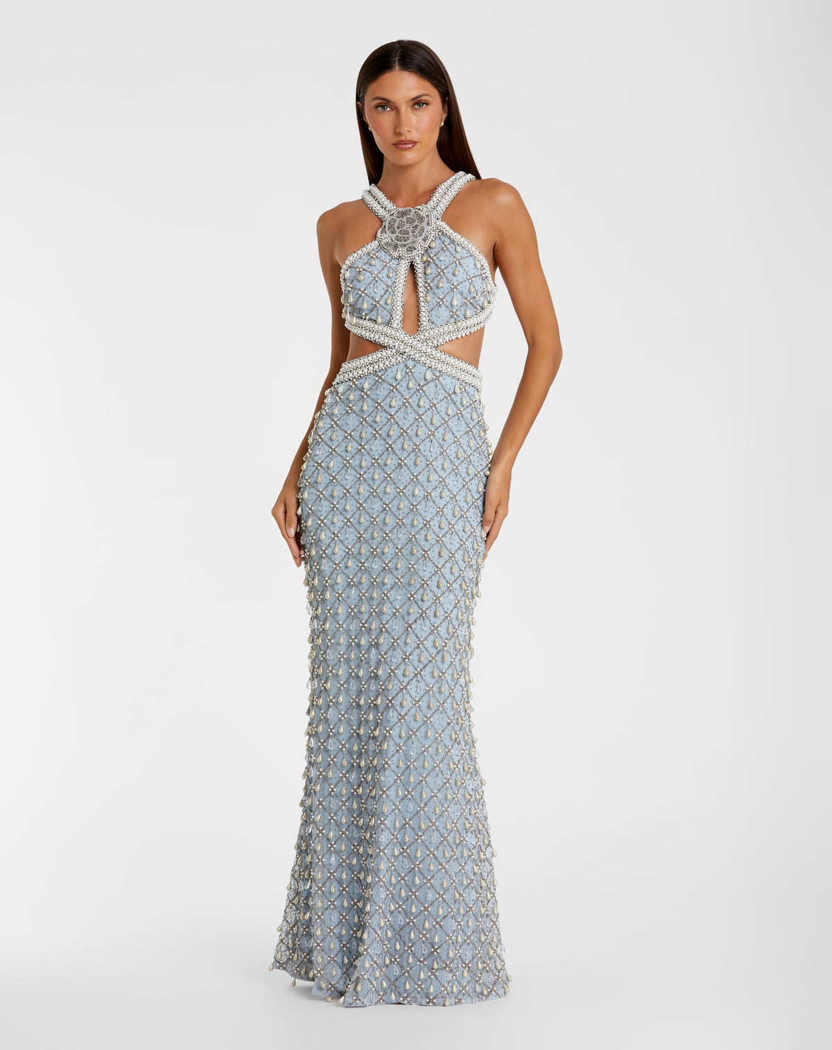 Mac Duggal 10098 Vintage Blue front