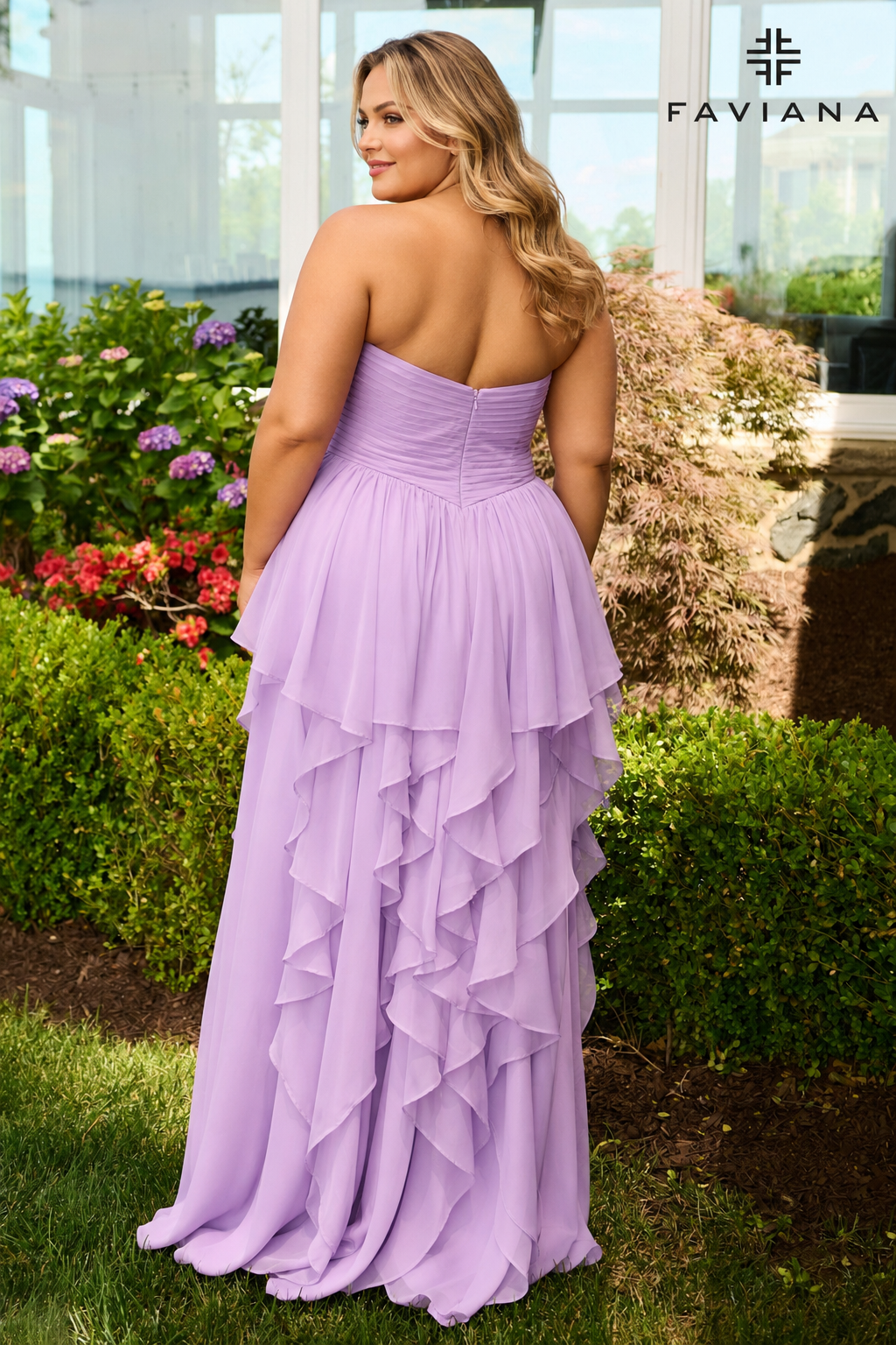 Faviana 11669 Bright Lilac Back (Plus Size)