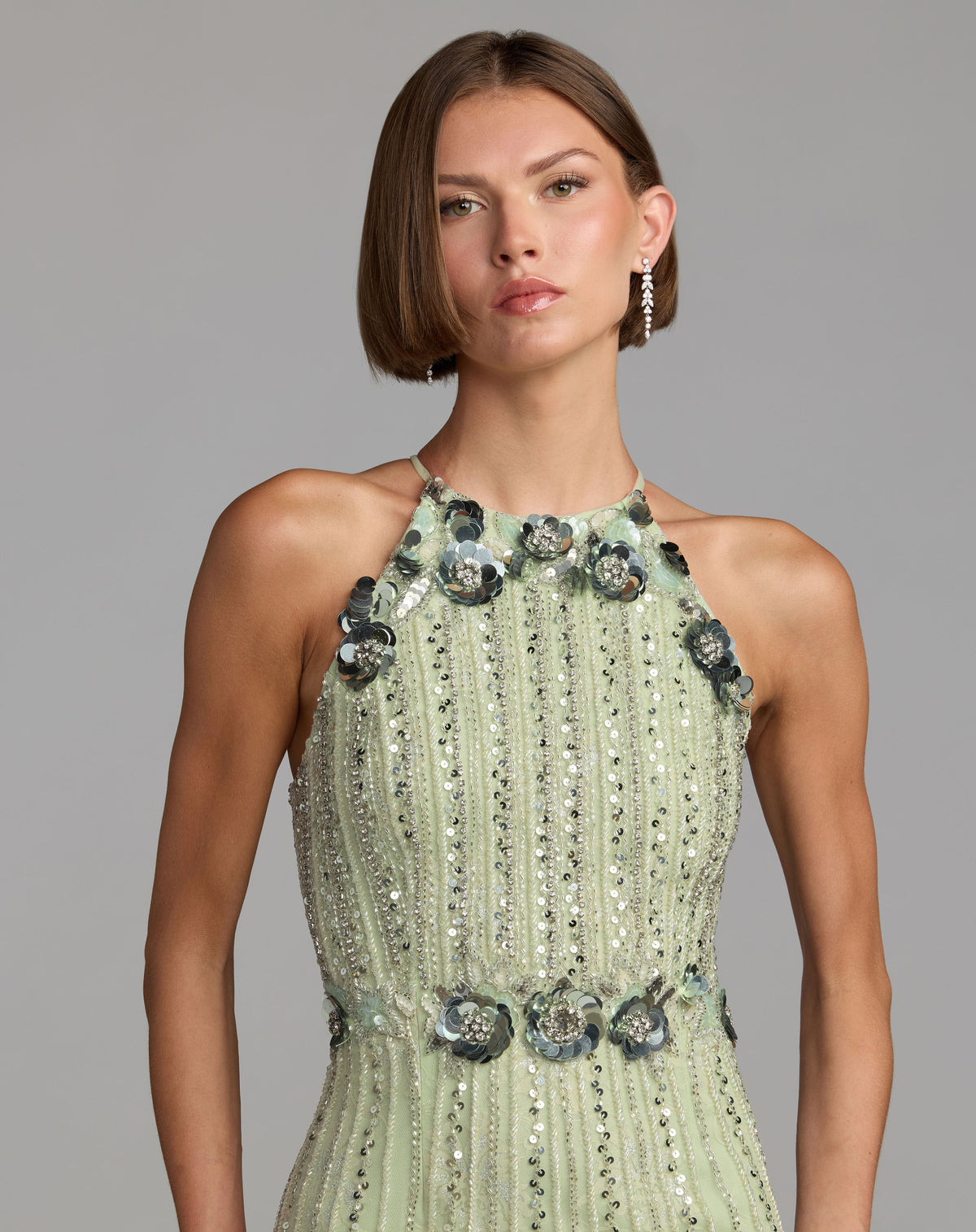 Mac Duggal 94308 Seafoam close-up
