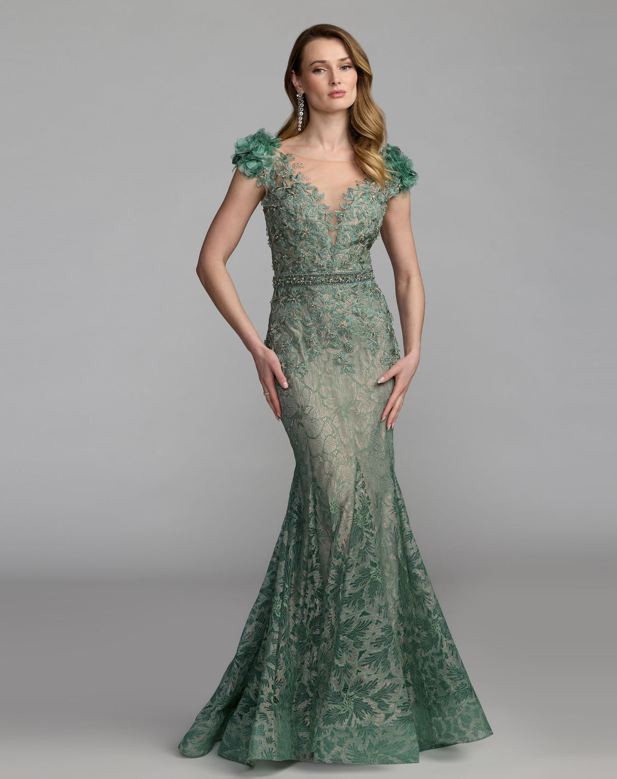 Mac Duggal 79368 Sage front