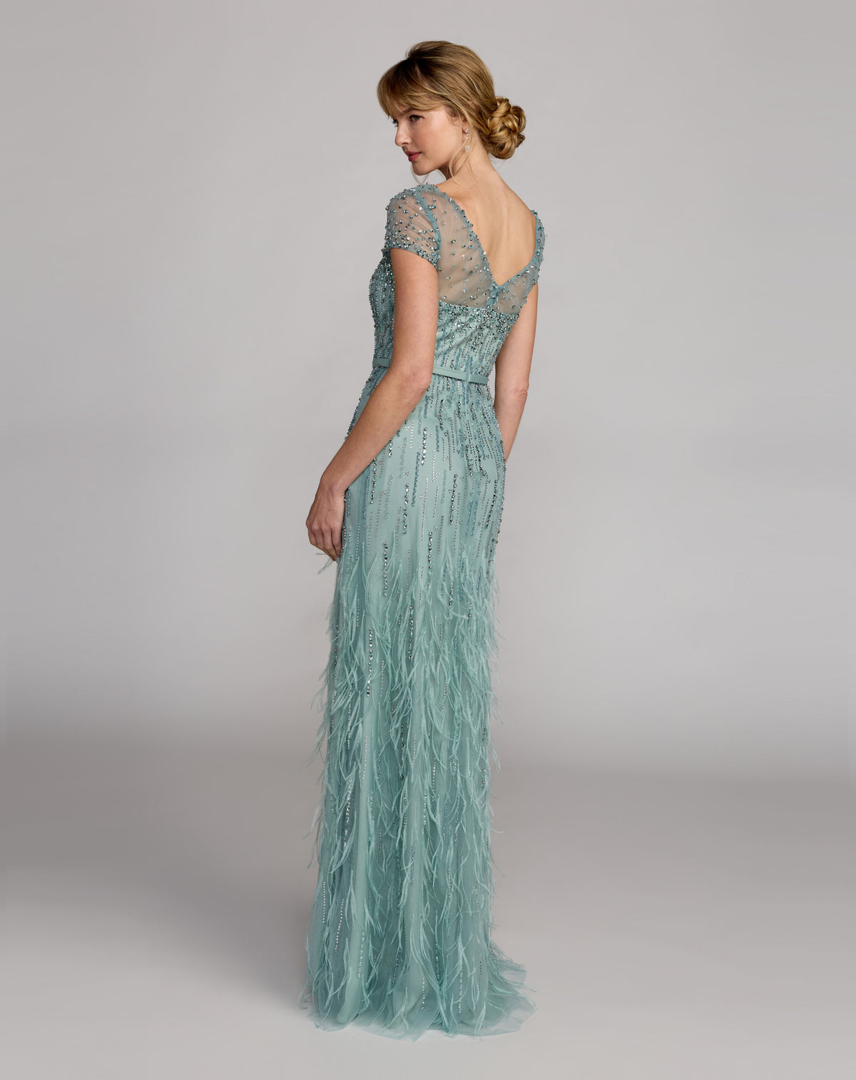 Mac Duggal 77100 Seafoam back